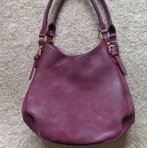 Burgundy handbag